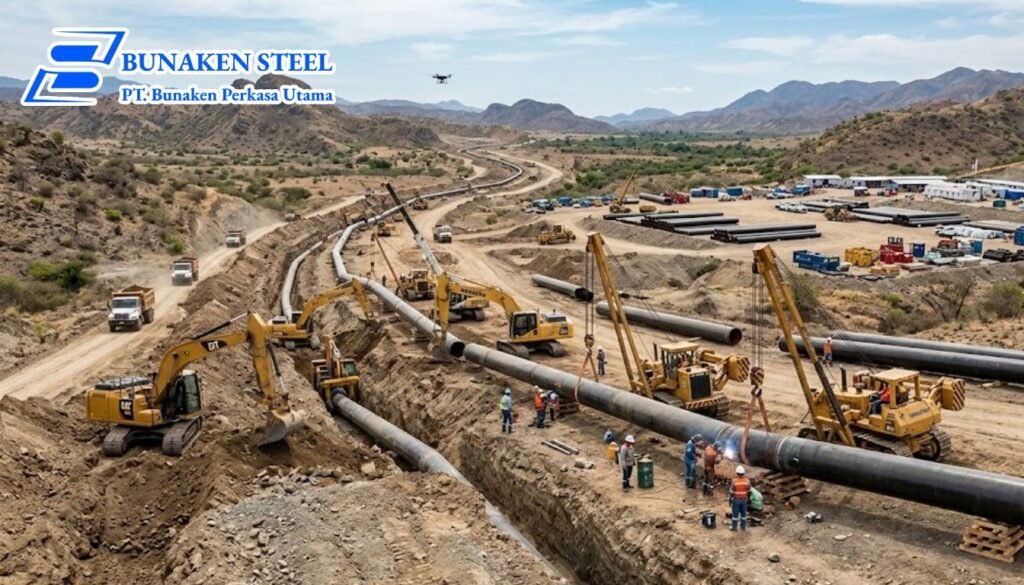 Transportasi Pipa Proyek Besar