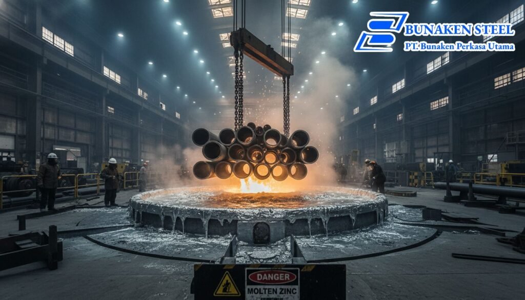 Proses Galvanisasi Hot Dip Pipa Baja & Layanan Bunakensteel