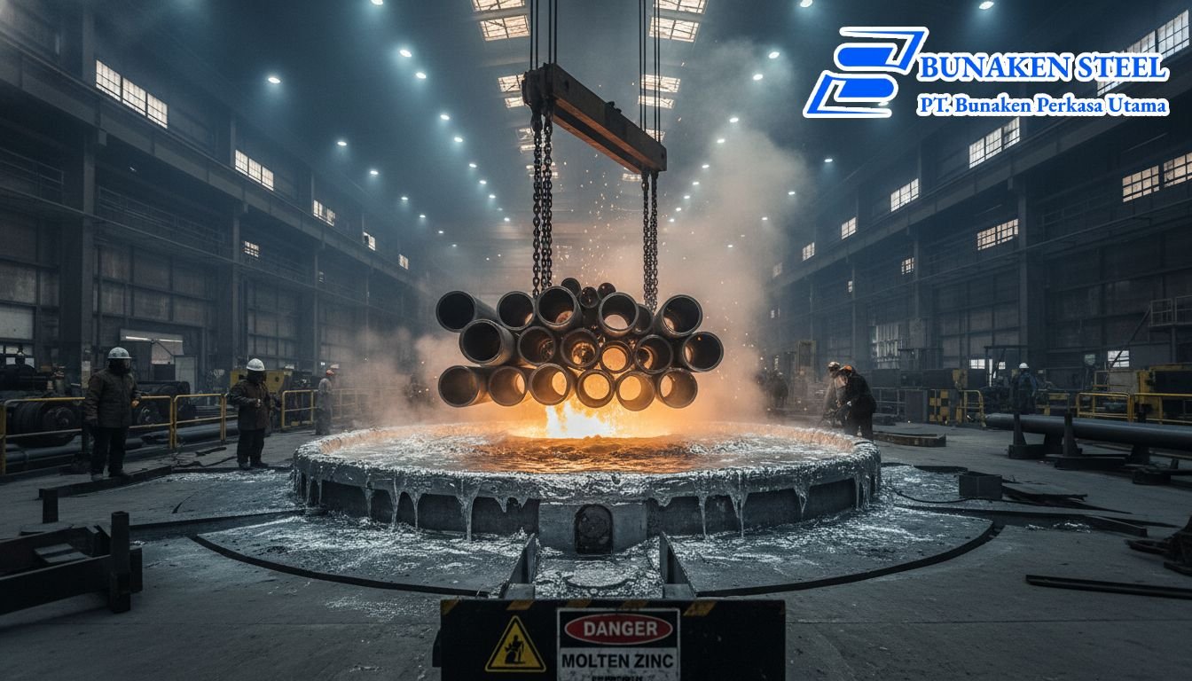 Proses Galvanisasi Hot Dip Pipa Baja & Layanan Bunakensteel