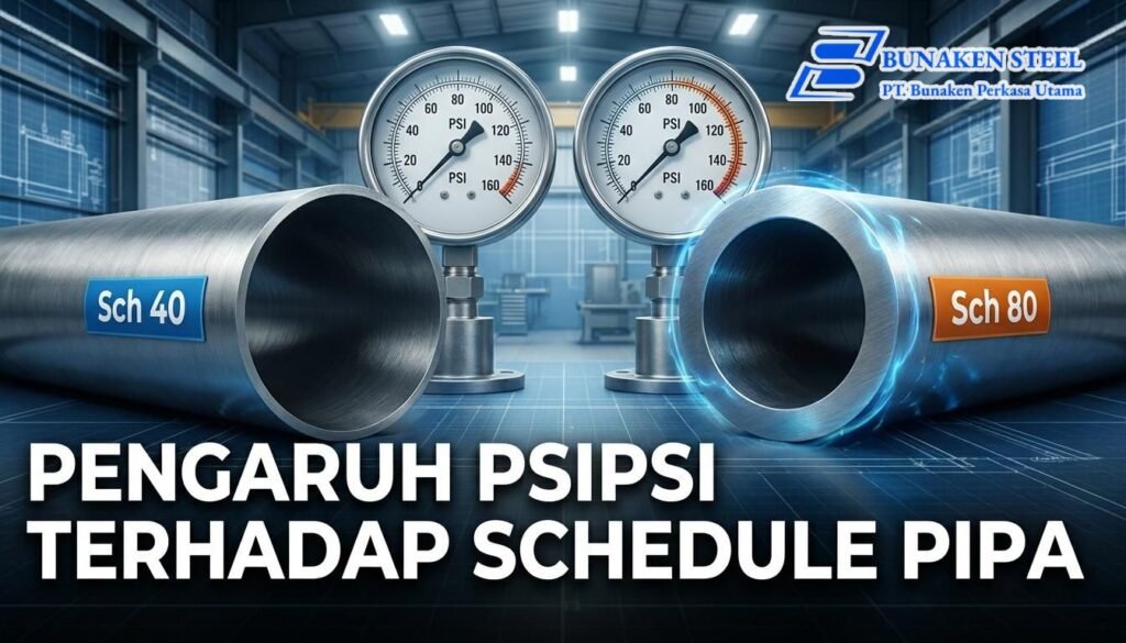 Pengaruh tekanan (PSI) terhadap pemilihan schedule pipa