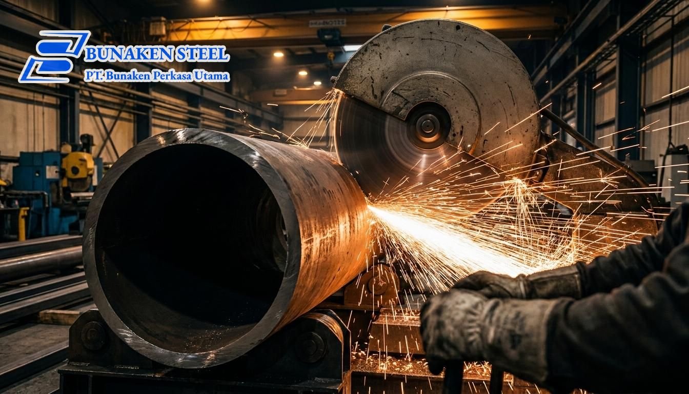 Teknik pemotongan pipa baja diameter besar